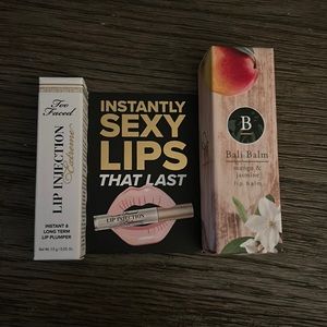 Too Faced Travel Size Two Faced Lip Injection Extreme & Bali Balm